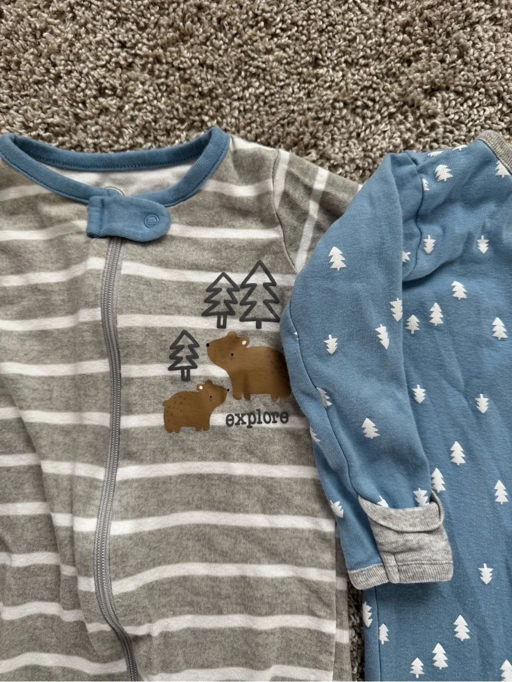 Baby Boy Sleeper Bundle 0-3 Months Mixed Print One-Piece Footies Set 7 Piece Lot